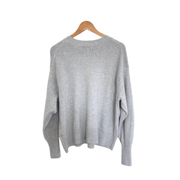 Banana Republic Sweater Women XL Light Heather Gray Coveted Crew Neck Wool Blend - Picture 2 of 10